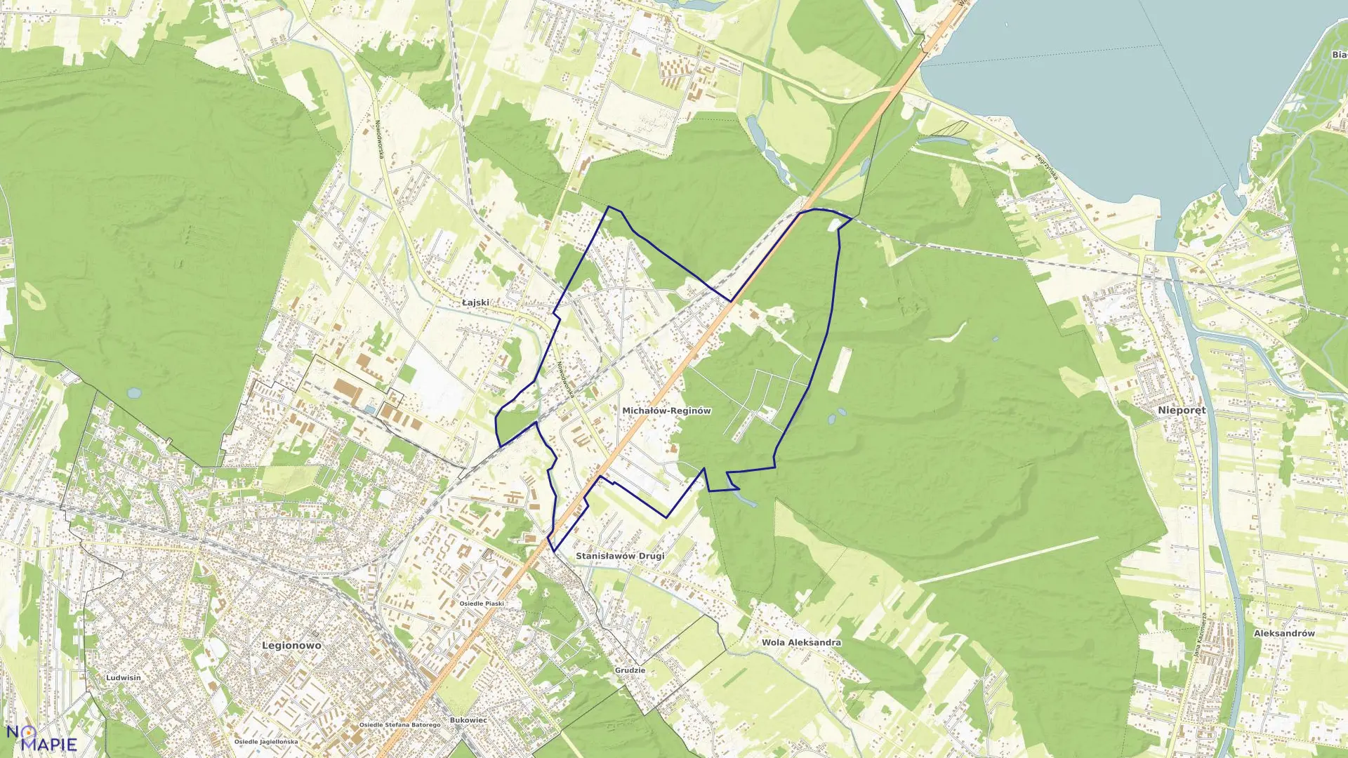 Mapa obrębu MICHAŁÓW-REGINÓW w gminie Wieliszew